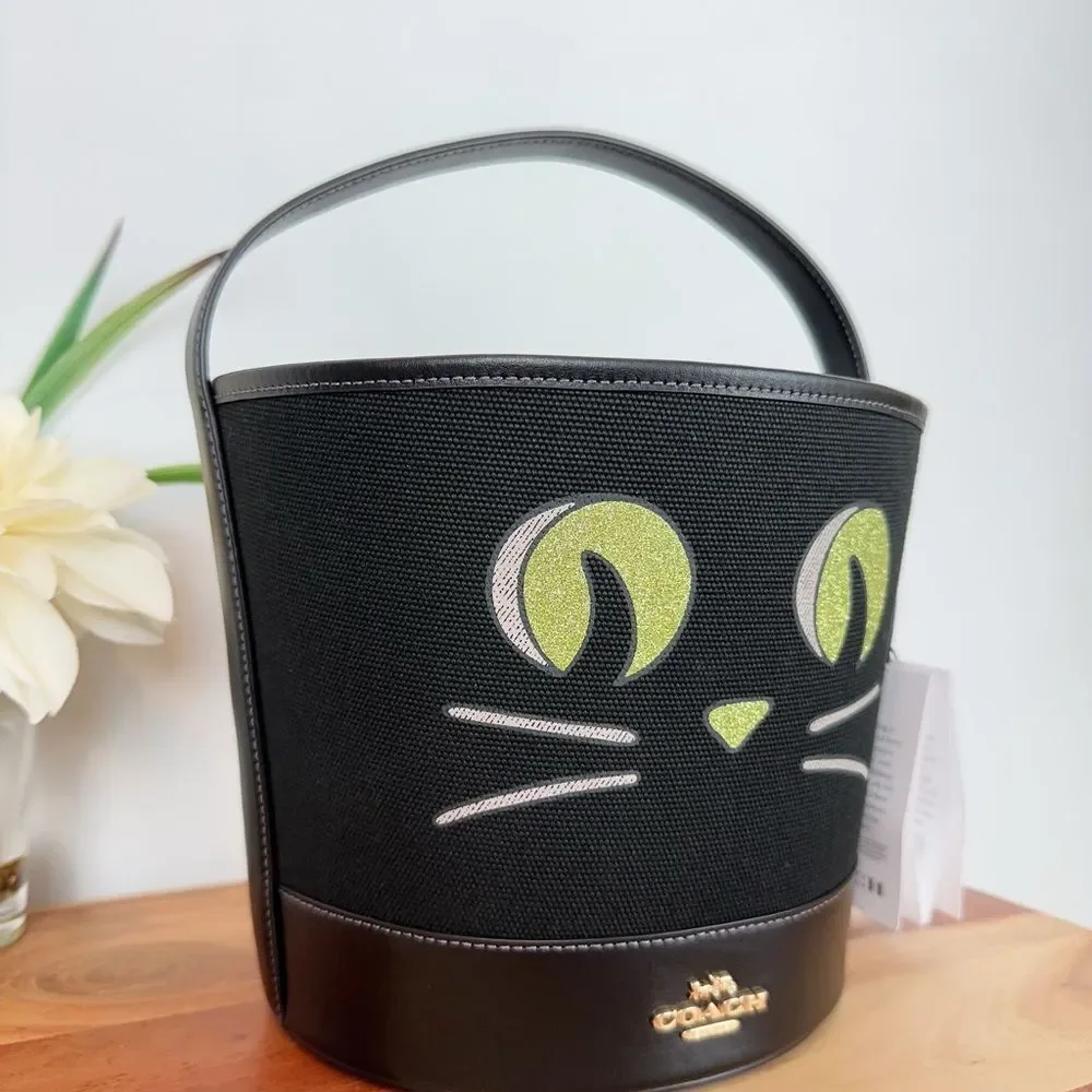 NWT Coach Trick Or Treat Bucket With Halloween‎ Cat